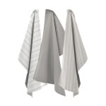 Set de 3 torchons rayés écrus en coton | Hashtag Déco