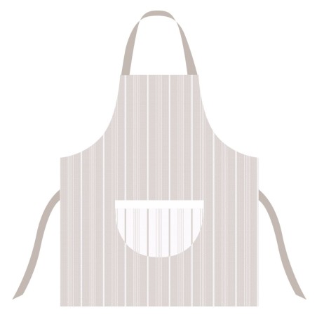 Tablier cuisine écru en coton rayé | Hashtag Déco