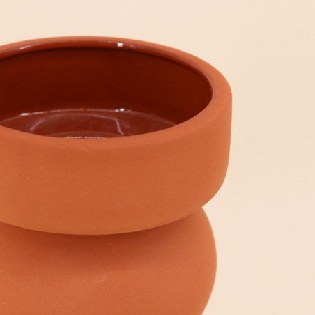 Vase géométrique terracotta en céramique 20cm | Hashtag Déco