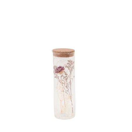 Objet déco bouteille en verre fleurs séchées beige | Hashtag Déco