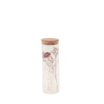 Objet déco bouteille en verre fleurs séchées beige | Hashtag Déco