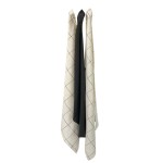 Lot de 3 torchons blanc et gris 50x70cm
