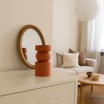 Vase géométrique terracotta en céramique 20cm | Hashtag Déco