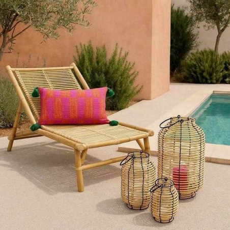 Lanterne en rotin naturel 36cm pour intérieur | Hashtag Déco