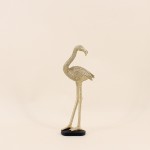 Objet déco flamand rose doré en polyrésine 30cm | Hashtag Déco
