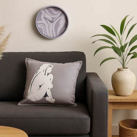 Coussin femme gris 40x40cm coton doux | Hashtag Déco