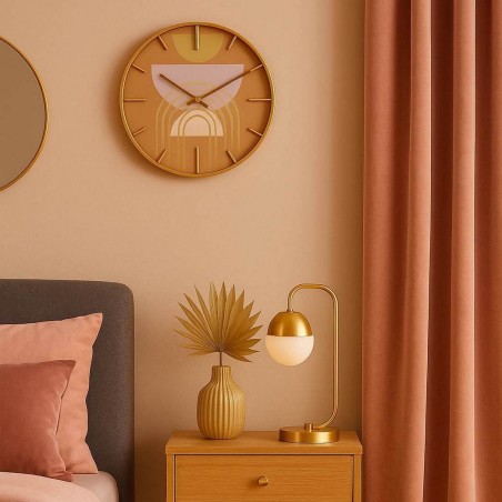 Horloge ronde métal doré 40cm élégante | Hashtag Déco