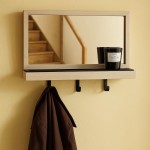 Miroir mural en bois noir avec étagère | Hashtag Déco