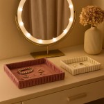 Set de 2 plateaux à bijoux en velours plissé