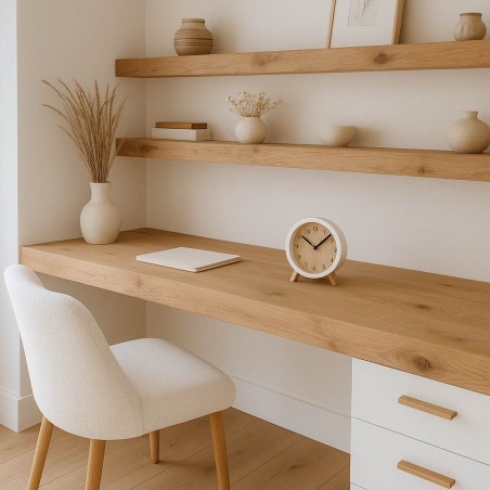 Horloge à poser bois 14cm naturelle et élégante | Hashtag Déco
