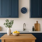 Horloge murale ronde bleu et blanc 25cm | Hashtag Déco