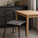 Galette de chaise à carreaux noire et blanche 40cm