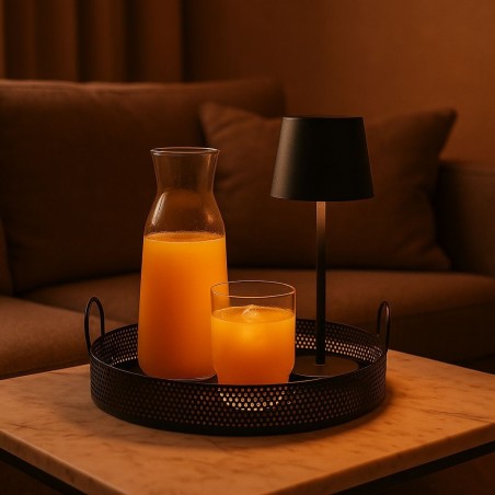 Lampe USB en métal 27cm - Noir, blanc, taupe