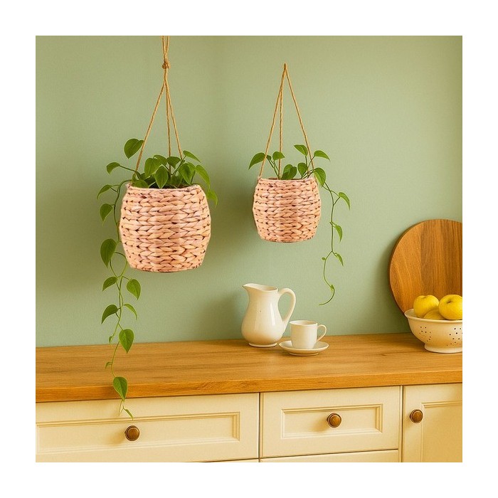 Cache-pot jonc de mer naturel 17x15,5cm | Hashtag Déco