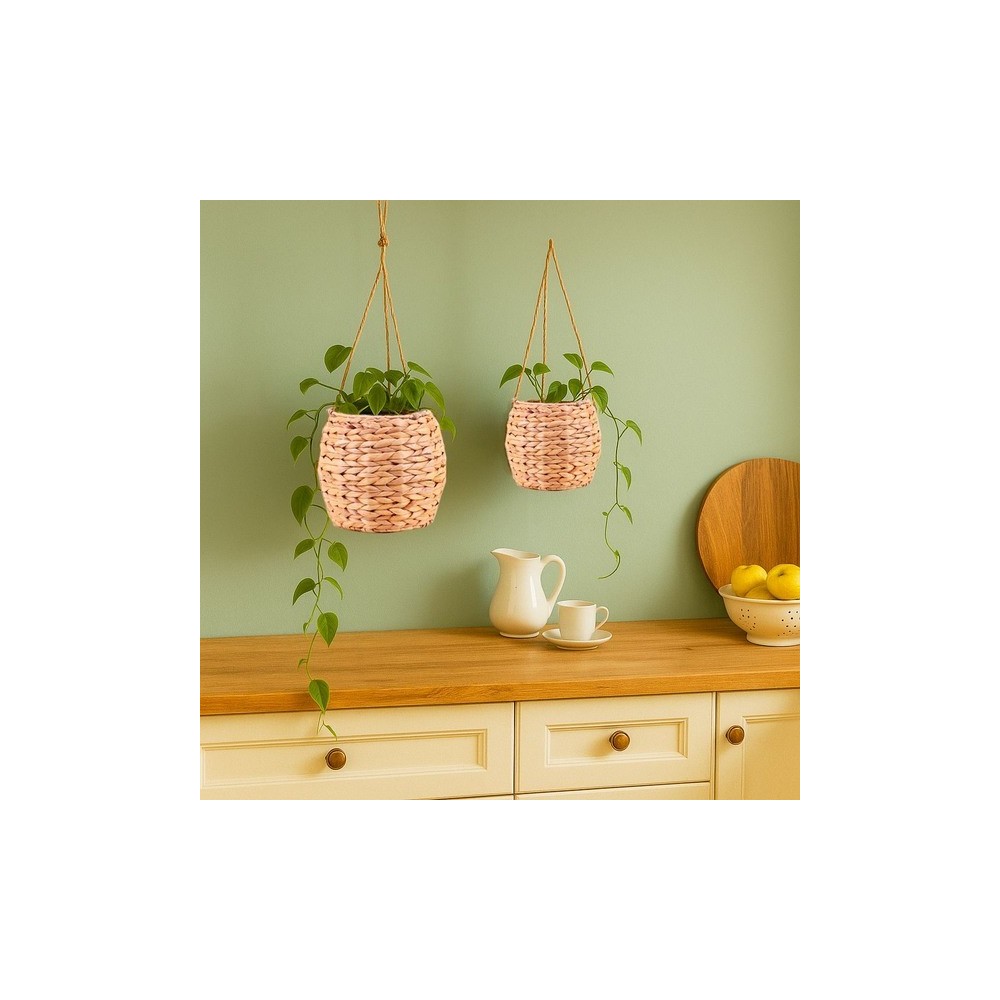 Cache-pot jonc de mer naturel 17x15,5cm | Hashtag Déco