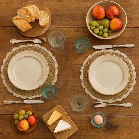 Sets de table fibres naturelles beige 35cm | Hashtag Déco