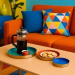 Set de 3 plateaux ronds bois colorés originaux | Hashtag Déco