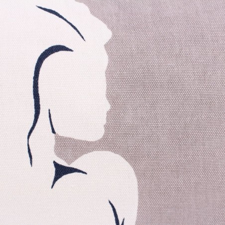 Coussin femme gris 40x40cm coton doux | Hashtag Déco