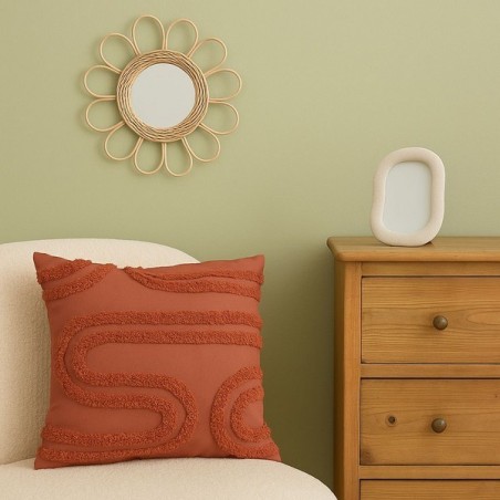 Coussin terracotta en coton relief 40x40 cm | Hashtag Déco