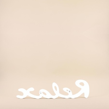 Mot décoratif relax bois blanc 50cm | Hashtag Déco