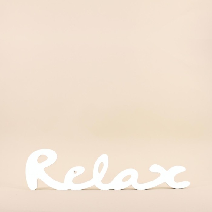 Mot décoratif relax bois blanc 50cm | Hashtag Déco