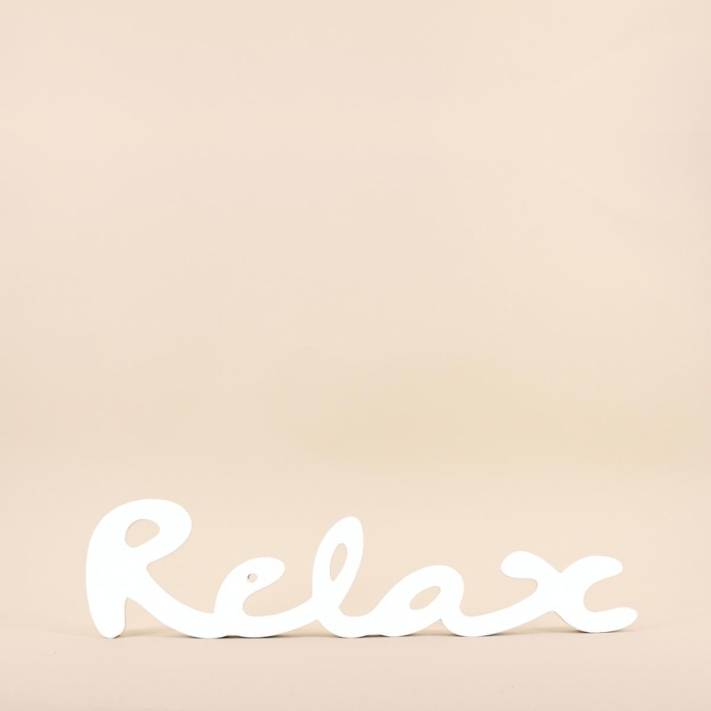 Mot décoratif relax bois blanc 50cm | Hashtag Déco