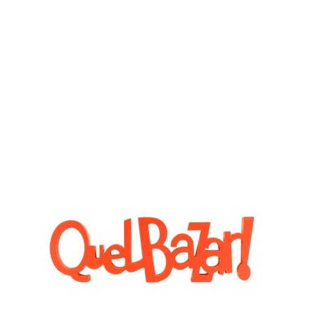 Mot décoratif orange 41cm bois "Quel bazar !" | Hashtag Déco
