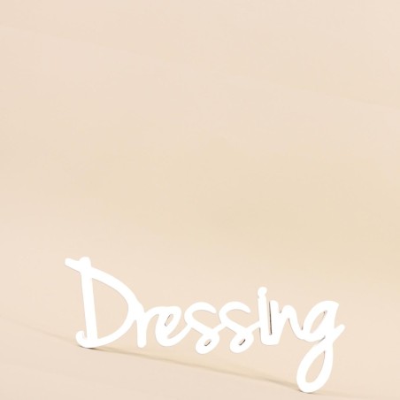 Mot déco "Dressing" 35cm bois blanc | Hashtag Déco