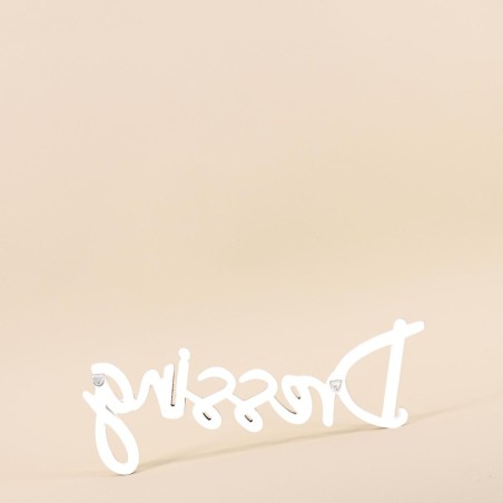 Mot déco "Dressing" 35cm bois blanc | Hashtag Déco