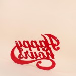 Mot décoratif happy hours rouge en bois | Hashtag Déco