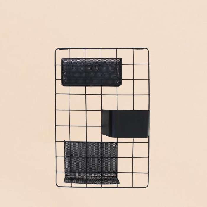 Pegboard en métal noir 60x40cm pour un mur tendance | Hashtag Déco