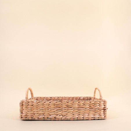 Plateau avec poignées en jonc de mer naturel | Hashtag Déco