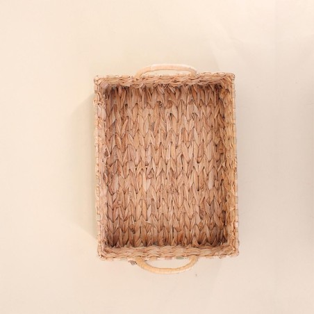 Plateau avec poignées en jonc de mer naturel | Hashtag Déco