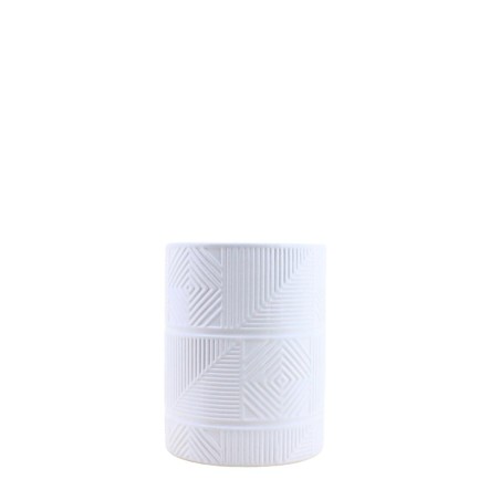 Cache-pot strié dolomite blanc 12,5cm | Hashtag Déco