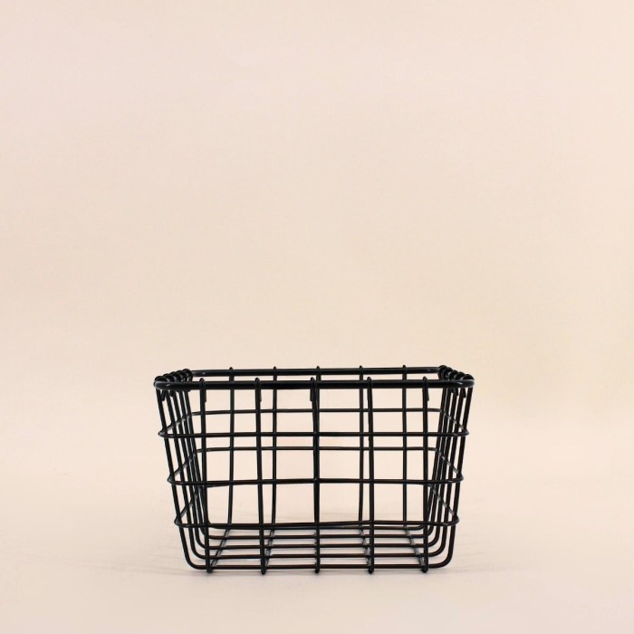 Panier en métal noir 20x20x15cm élégant | Hashtag Déco