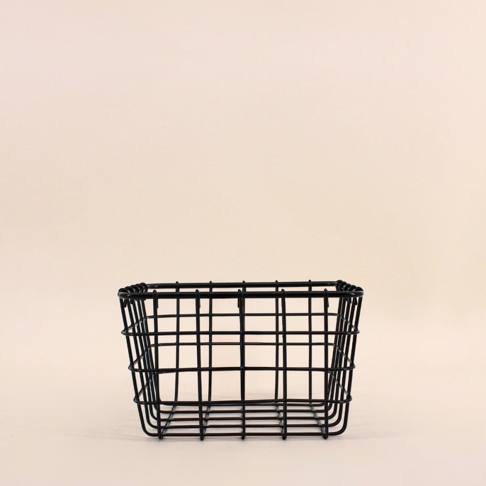 Panier en métal noir 20x20x15cm élégant | Hashtag Déco