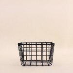Panier en métal noir 20x20x15cm élégant | Hashtag Déco