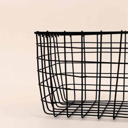 Panier en métal noir 20x20x15cm élégant | Hashtag Déco