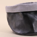 Panière reversible en tissu noir et gris 15cm | Hashtag Déco