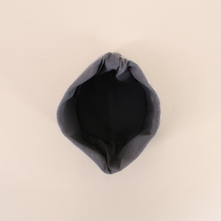 Panière reversible en tissu noir et gris 15cm | Hashtag Déco