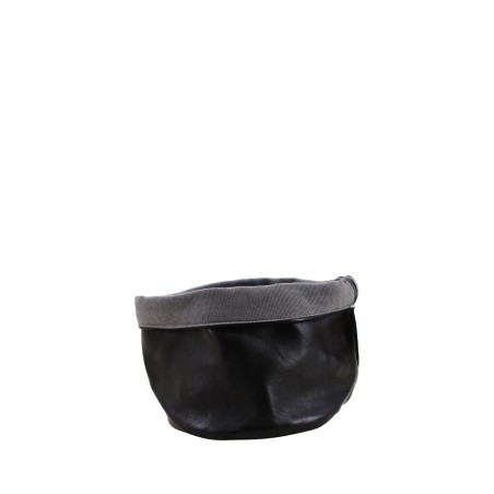 Panière reversible en tissu noir et gris 15cm | Hashtag Déco