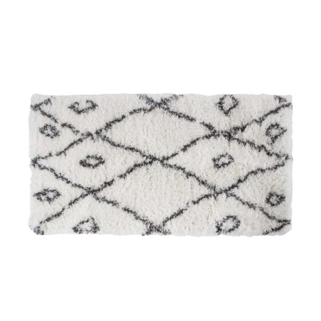 Tapis descente de lit poils longs noir blanc | Hashtag Déco