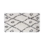 Tapis descente de lit poils longs noir blanc | Hashtag Déco
