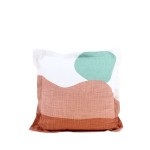 Coussin formes arrondies coton rouge vert 40x40cm | Hashtag Déco