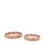 Set de 2 plateaux ronds en rotin beige | Hashtag Déco