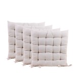 Lot de 4 galettes de chaises coton beige 40x40cm | Hashtag Dé
