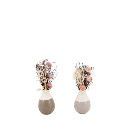 Lot de 2 vases céramique fleurs séchées beige | Hashtag Déco