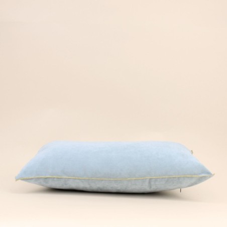 Coussin 30x40cm en tissu bleu | Hashtag Déco