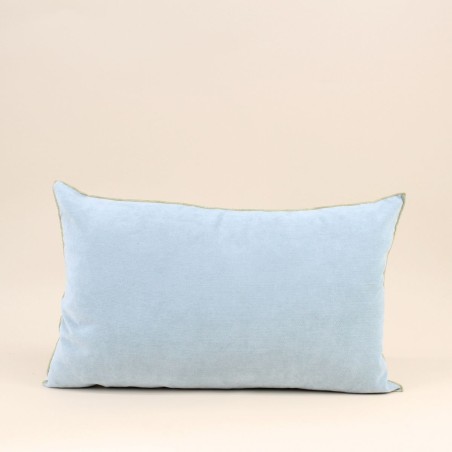 Coussin 30x40cm en tissu bleu | Hashtag Déco