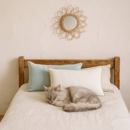 Coussin 30x40cm en tissu bleu | Hashtag Déco